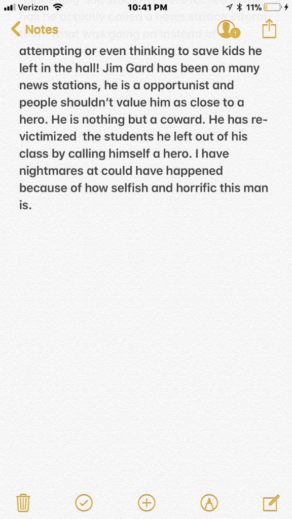 Im a victim of the Marjory Stoneman Douglas shooting. Please read my story below as I present the truth about a teacher Mr. Gard (Jim Gard) who calls himself a hero, and how the media portrayed him as hero when in reality he is the opposite.