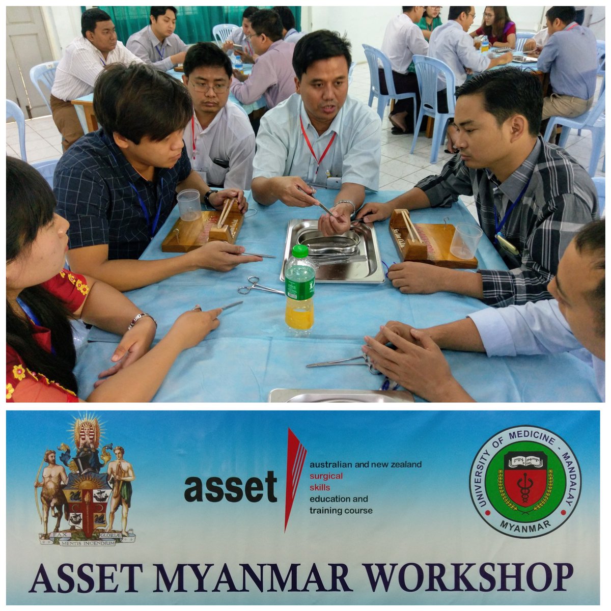 RichardPerryNZ's tweet photo. Dr Aung Myo Thaung demonstrates how to use surgical instruments @RACSurgeons surgical workforce capacity building in #Mandalay https://t.co/Ku0jhkiIU8