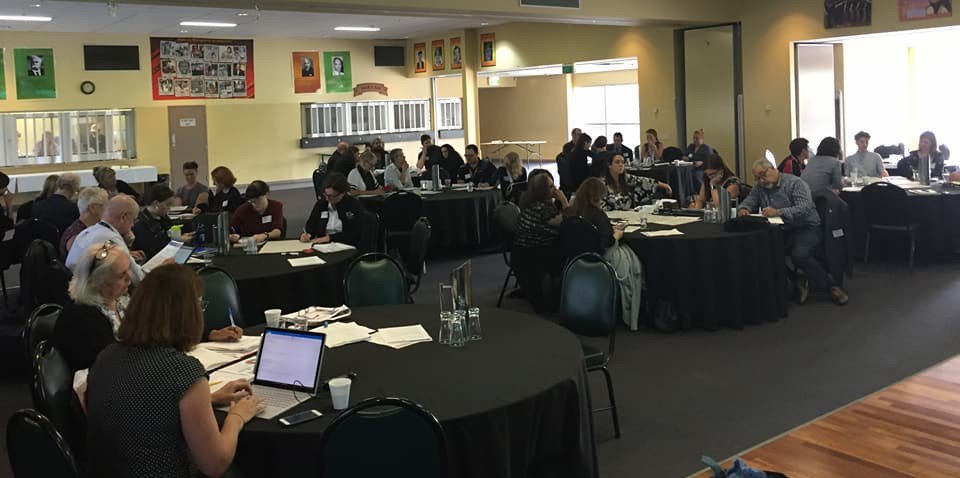 congressmob's tweet photo. Co-Chair Jackie Huggins has been presenting at the Closing The Gap Refresh Roundtable in Melbourne today. See here with participants, Linda Bamblett and Geraldine. Also Sam Jeffries, John and Andrew. 1st March 2018. https://t.co/HaEr9nFtCH
