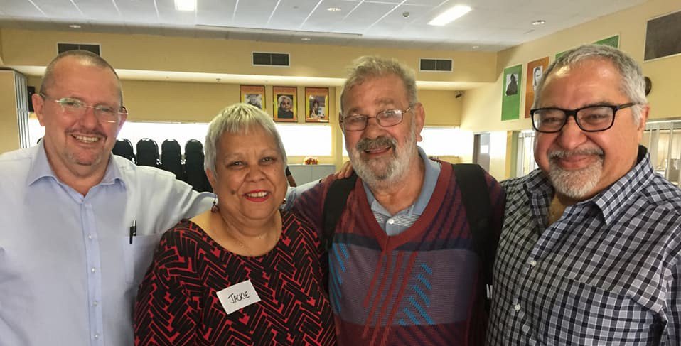congressmob's tweet photo. Co-Chair Jackie Huggins has been presenting at the Closing The Gap Refresh Roundtable in Melbourne today. See here with participants, Linda Bamblett and Geraldine. Also Sam Jeffries, John and Andrew. 1st March 2018. https://t.co/HaEr9nFtCH