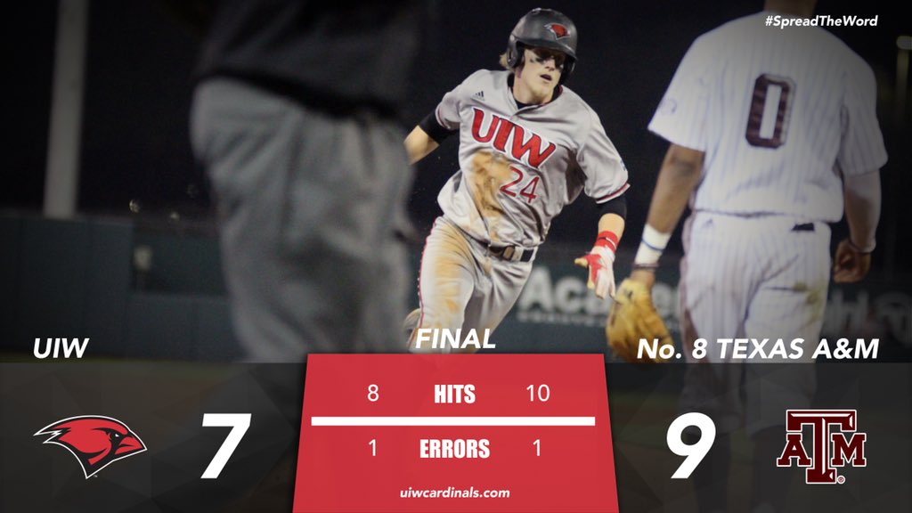 UIW Baseball (@uiwbaseball) on Twitter photo FINAL: <a href="/begeron_4/">Kyle B</a> blasted a ninth-inning grand slam and finished a triple shy of the cycle, but No. 8 <a href="/AggieBaseball/">Texas A&M Baseball</a> slipped past <a href="/UIWBaseball/">UIW Baseball</a>, 9-7, at Blue Bell Park! #SpreadTheWord FINAL: <a href="/begeron_4/">Kyle B</a> blasted a ninth-inning grand slam and finished a triple shy of the cycle, but No. 8 <a href="/AggieBaseball/">Texas A&M Baseball</a> slipped past <a href="/UIWBaseball/">UIW Baseball</a>, 9-7, at Blue Bell Park! #SpreadTheWord