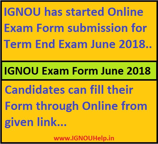IGNOUHelp_in's tweet image. IGNOU Exam Form Submission June 2018 Started. Fill now goo.gl/x9LSfr
