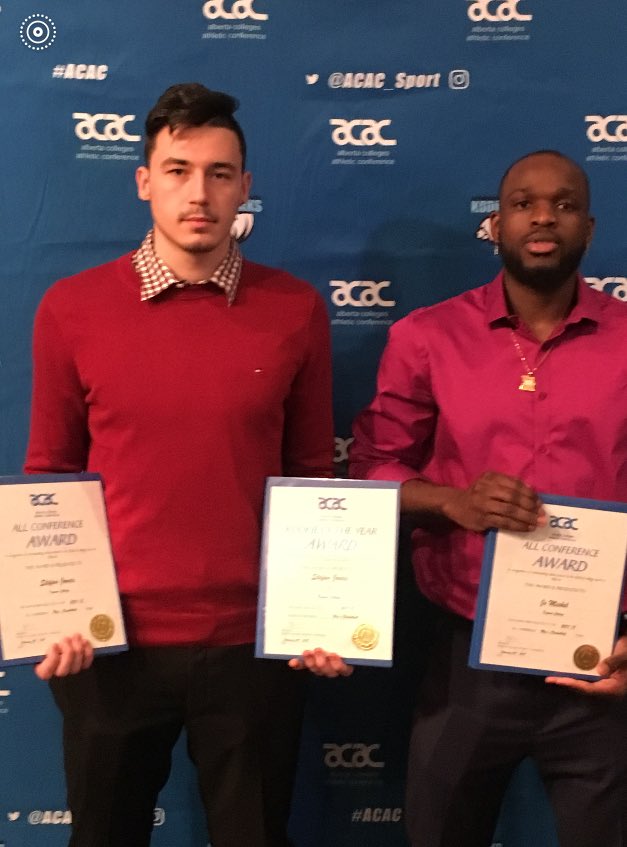 Congratulations to Stefan, ACAC Rookie of the Year and 1st Team North, &amp; Jonatas 2nd Team North #gohuskies #prideinthePack <a href="/keyanocollege/">Keyano College</a>