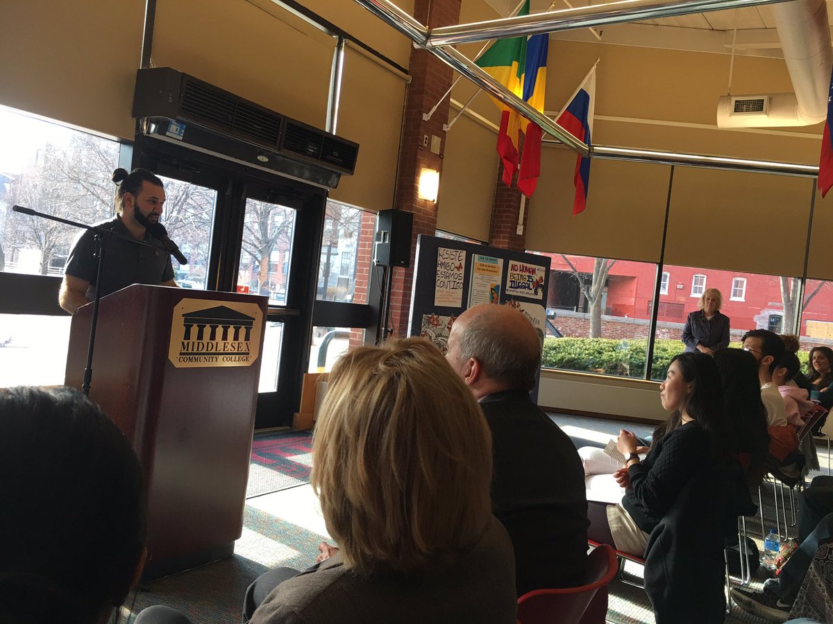 BophaMalone's tweet photo. So proud of #MCC student David Germinari and others for organizing this Call to Action for Dreamers event at #MiddlesexCommunityCollege today! Student leaders across the country are making their voices heard and demanding action! https://t.co/SKvcs1S0Ns