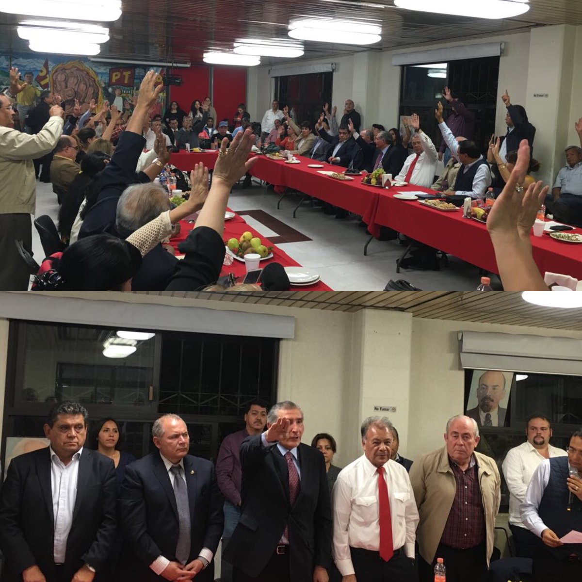 adan_augusto's tweet photo. Esta noche por unanimidad la comisión nacional del Partido del Trabajo me designó como su candidato al Gobierno de Tabasco dentro de la coalición Juntos Haremos Historia. Agradezco a Alberto Anaya, a sus dirigentes y militantes https://t.co/G0QI6yedk3