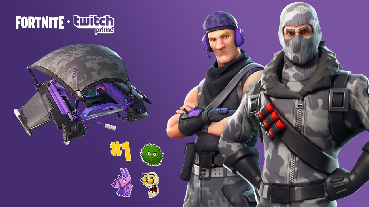 Twitch Japan 今月の Twitchprime 特典は Fortniteですよ 2種の Twitchカラースキンやグライダー Twitch上で使えるfortniteスタンプを含むtwitchprime限定特典を今すぐゲット 時期を逃したら手にはいらないゾ T Co 2u8fa6mcja