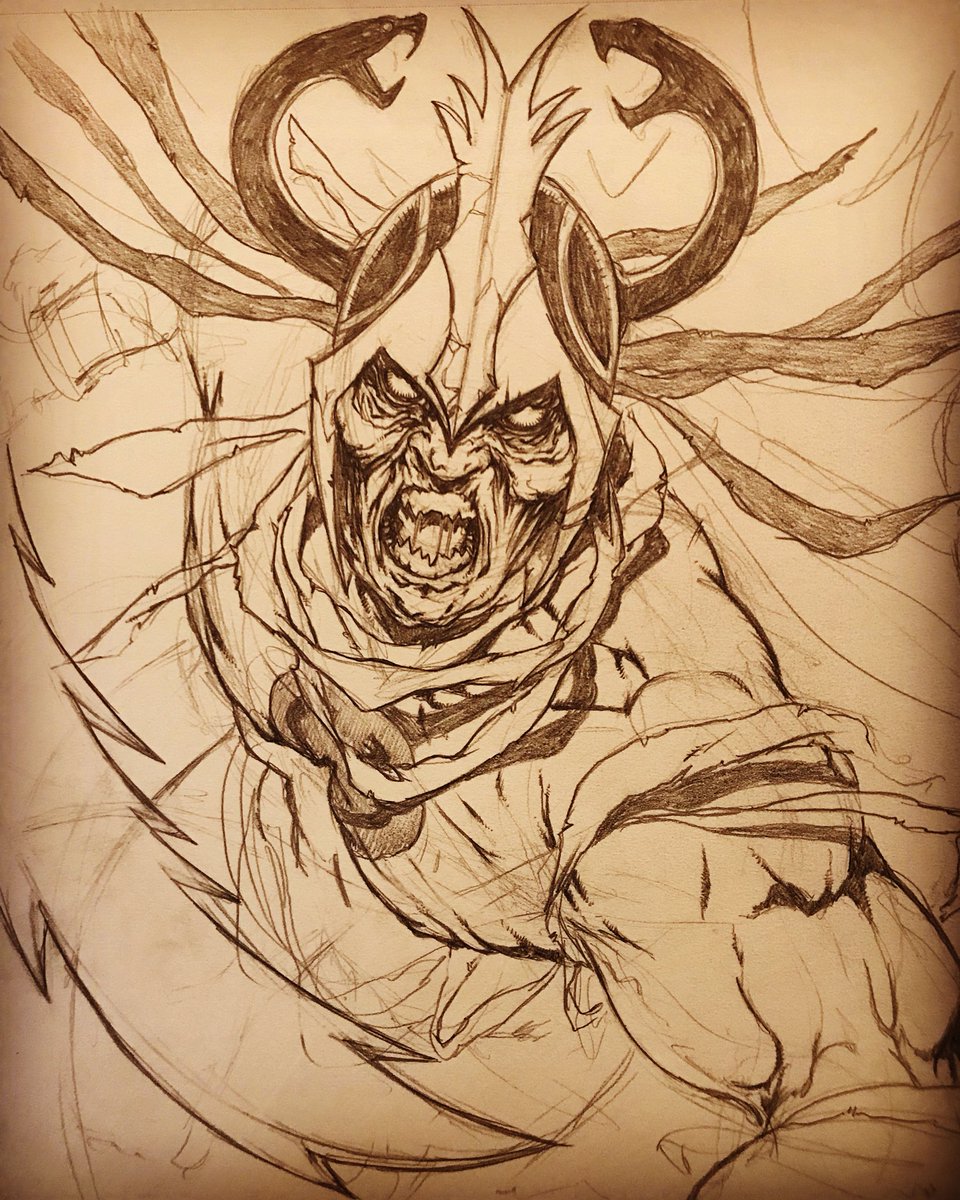 WintisArt's tweet photo. Early night. A sketch before bed๐ด. Mumm-Ra the Ever Living! #wintisart #thewintis #pittsburgh #pittsburghartist #drawing #sketch #sketchbook #pencils #pencildrawing #pencilart #conceptart #mummra #evil #villian #magic #thundercats #snake #mummy #plundarr #blue #quicksketch https://t.co/ZSfNB9dd75