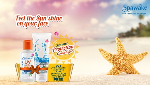 SpawakeIndia's tweet image. Help your skin beat the heat! Buy the summer must-have product, UV Cut Silky Milk worth Rs. 449 and get Whitening Scrub Facewash (100g) worth Rs. 145 FREE! Hurry, grab it today! #Spawake #SummerProtection #ComboOffer