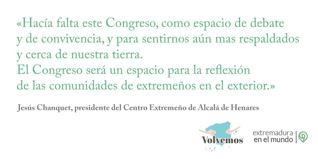 volvemos_'s tweet photo. Ayer estuvimos con Jesús Chanquet, el muy activo responsable del Centro Extremeño de Alcalá de Henares, que cuenta con 400 socios. Le preguntamos qué supone para las comunidades de extremeños la celebración del I Congreso de la Emigración Extremeña. https://t.co/q6psatJPfD