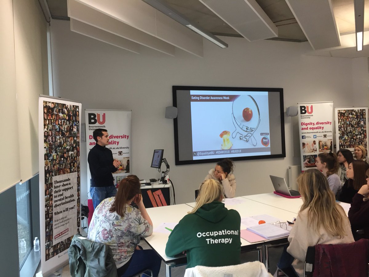 EqualityatBU's tweet photo. Reflecting on what has been a memorable and powerful Eating Disorder Awareness Week @bournemouthuni #EDAW18 #BUED18 @LeaLucyEvans @beatED @DorsetHealth @SUBUBournemouth @SUBUMHZ #BUED18 https://t.co/CcZsBwwPoq