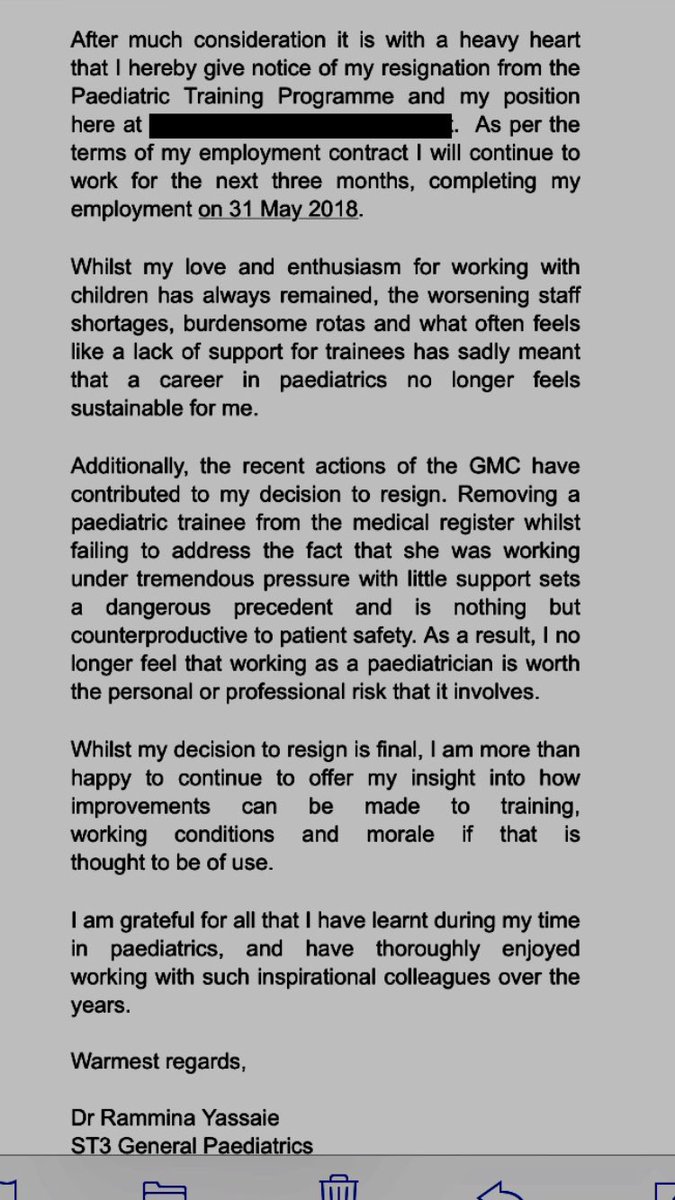 I resigned today. I truly hope <a href="/gmcuk/">GMC</a> recognise the impact of their actions. A culture of fear and blame helps no one. Given the worsening staffing crisis the #BawaGarba case could happen to anyone, any day. Will <a href="/Jeremy_Hunt/">Sir Jeremy Hunt MP</a> take some responsibility for that?