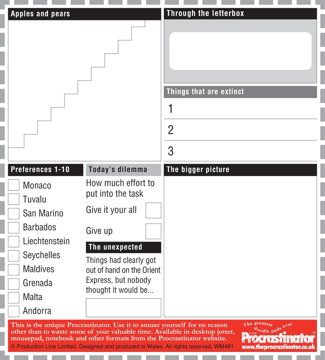 ToProcrastinate's tweet photo. Here's something to do when you get snowed in. There's one every week in the Western Mail Weekend magazine @walesonline. #timewasters #procrastination #notebooks #mousepads #scribbling #doodling #creativity #drawing https://t.co/Z3swwUbV8C