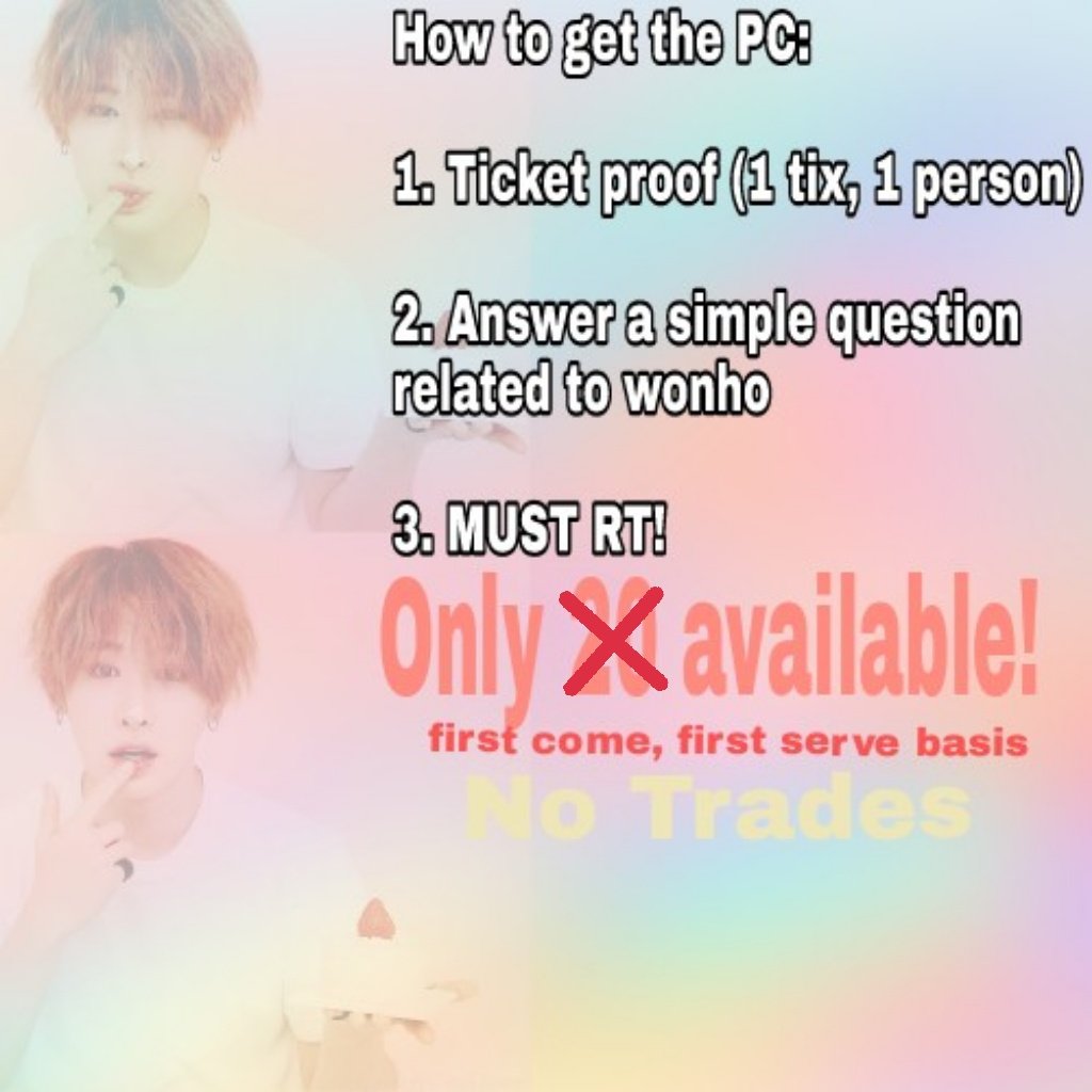 Dharsh_Kwon's tweet photo. Wonho Bday support limited PCs... 
Instead of 20 ill be giving out 35!

Collection point for PCs will be announced after 4pm on the 3rd.. 
Look out for it! 
#MONSTA_X #MONSTAXinSG #MONSTAXHSBC https://t.co/2nGTgPoCLA