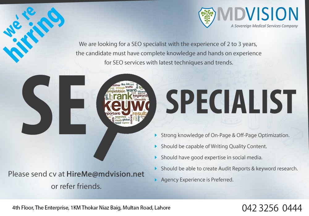 mdvisionpvtltd's tweet photo. #Required #SEO #MDVision #Lahore. https://t.co/Et9BScmtnc
