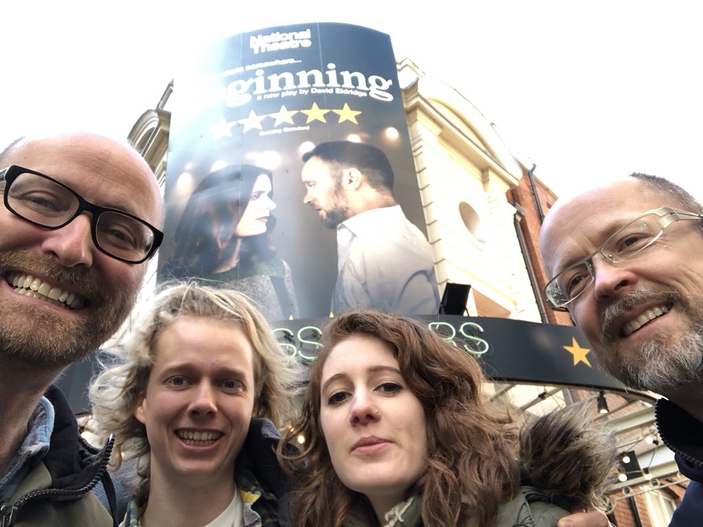 overyourhead's tweet image. Beginning seems to have actually matured. It's grown in power. I found myself welling up three times and at one point actually crying. #ntBeginning @deldridgewriter @Ambtheatre @NationalTheatre