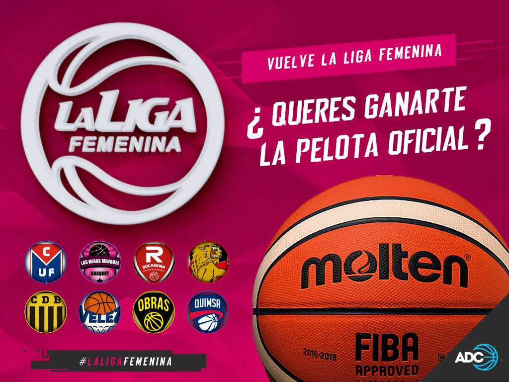 LigaNacional's tweet photo. INICIA LA LIGA FEMENINA Y podes tener la Pelota Oficial. Solo tenes que: 
1) Dale RT a la publicación 
2) Seguir la cuenta Oficial de La Liga Femenina @LFBArgentina
3) Mencionar en un comentario a tu equipo favorito de la Temporada 2018.
#LaLigaDeTodas https://t.co/44xshfoSkj