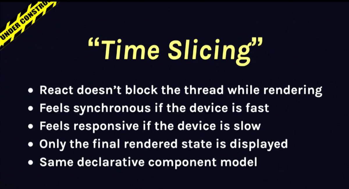 danielgut's tweet image. #react future by @dan_abramov #timeSlicing and #suspense