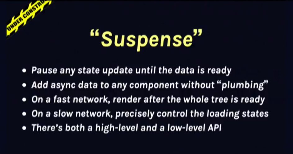 danielgut's tweet image. #react future by @dan_abramov #timeSlicing and #suspense