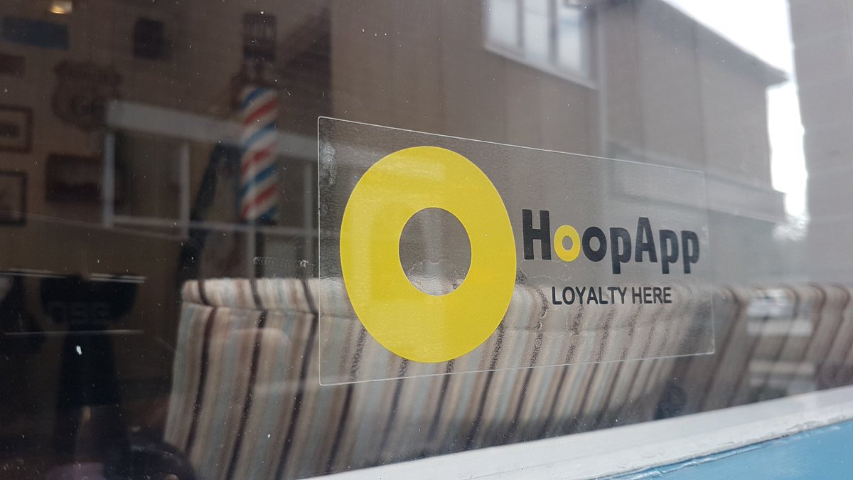 Look out for HoopApp window stickers to find independent businesses offering a digital loyalty service near you #hoopapp #Nottingham #loyalty #shoplocal #independentbusiness #pub #barbershop #cafe #deli #hairsalon #beautysalon #Restaurant