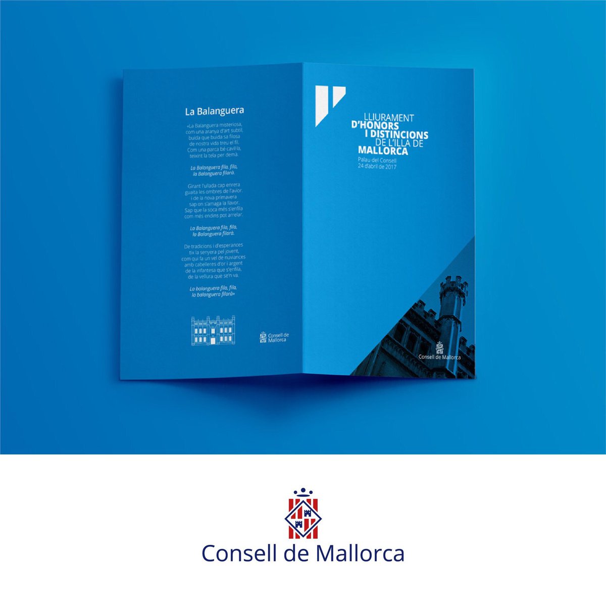 petitstudiodes's tweet photo. Publicitat en forma de fullet per els Honors i Distincions de l’Illa de Mallorca. #conselldemallorca #disseny #petitstudio https://t.co/YYtpYMHhBb