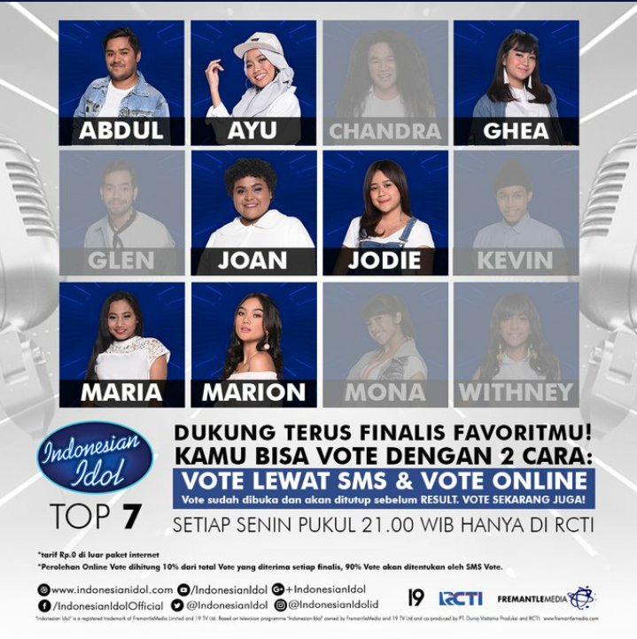 Hai Hai Idol Lovers! 
Ayo dukung finalis Jodie dengan cara SMS Vote dan ONLINE Vote SEKARANG JUGA! *SMS VOTE: 
Ketik JODIE kirim ke 95151

* ONLINE VOTE:
* Akses ke Google.co.id
*Ketik Idol Vote Opera
*Pilih Jodie untuk di Vote

<a href="/officialrcti/">RCTI</a>
#IndonesianIdol