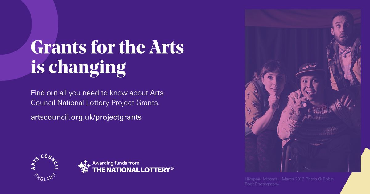Grants for the Arts is now temporarily closed for applications - on 5 March the fund will reopen as #NationalLottery Project Grants. Got questions? Read the FAQ: buff.ly/2HTskzi