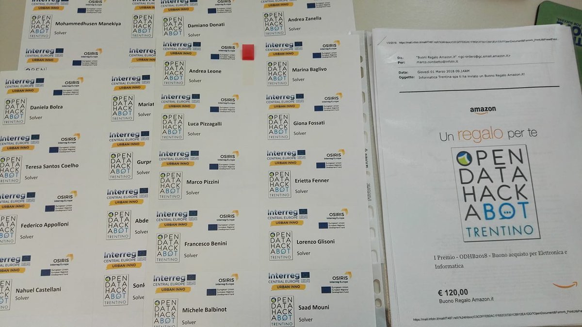 DatiTrentinoit's tweet photo. Quasi tutto pronto per #odhb2018 https://t.co/nTAcQPINlf
Domani e Sabato i team di solvers costruiranno i loro MVP per la PA usando chatbot e opendata con l'aiuto di tutors aziendali esperti del settore. Tutto ciò è possibile grazie al supporto di @Osiris_Interreg e @urban_inno https://t.co/yqWm6KtQ5W