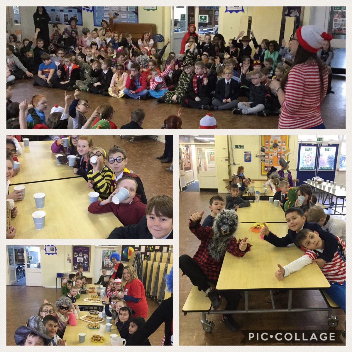 FalconersHill's tweet photo. Despite the weather we are having a fab World Book Day. Really pleased with the effort that children (and parents) have gone to today. The children are also really appreciative of the pastries and hot chocolate from Mrs Menzies. #WorldBookDay #ColdNeverBotheredUsAnyway @DRETnews https://t.co/zoWr4KWECa