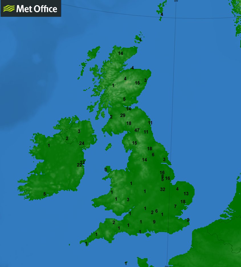 Here are the latest snow depths (in cm) recorded by our weather stations - but do you have deeper snow where you are?