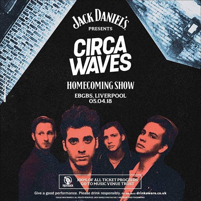 ebgbsliverpool's tweet photo. @JackDanielUK presents: @CircaWaves, Homecoming Show on April 5th. 100% of all tickets sales go to @MusicVenuesTrust limited tickets available here: https://t.co/NeG6MgRj4w
#jackdaniels #jdrocks #circawaves https://t.co/h7Xv36hDXh https://t.co/syFkauc9y7