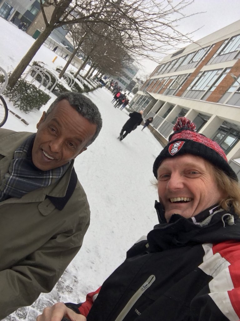 1stevehowdle's tweet photo. @RoySocChem @hvdriver @royalsociety @Mariana_Gameiro Ok - successful meetings over two days - and Yonas now headed back  to Ethiopia via London - he was somewhat amused by the weather ⛄️#beastfromtheast  @uonhowdlegroup https://t.co/H9rGqzCYyk