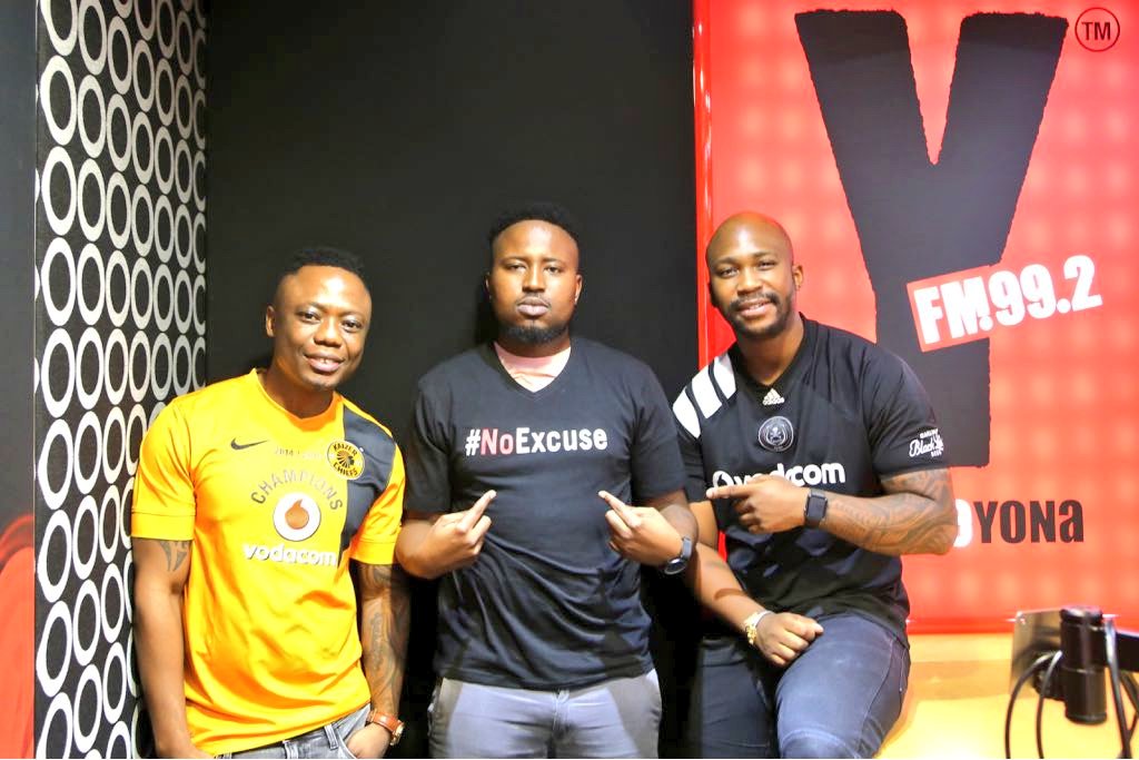 M_SportsSA's tweet photo. @djtira &amp; @naakMusiQ were LIVE🎙 on @Yfm with @thembaboyi at 08h45  this morning talking 🗣 about @blacklabelsa 's #NoExcuse movement https://t.co/c7XS9CSdkP