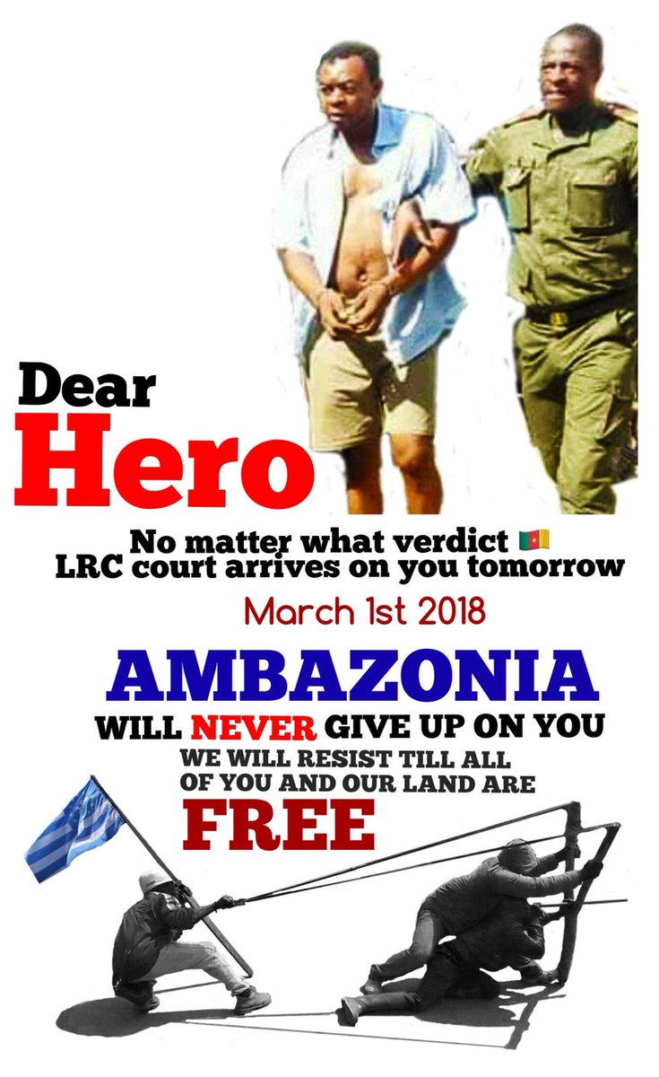 Ambaexit's tweet photo. #freeallarrested #FreeSouthernCameroons. We cannot let our hero's down  as #Ambazonia must be free. #FreeOurLeaders #FreeSisikuAyukTabe https://t.co/NmSXnJ1DpB