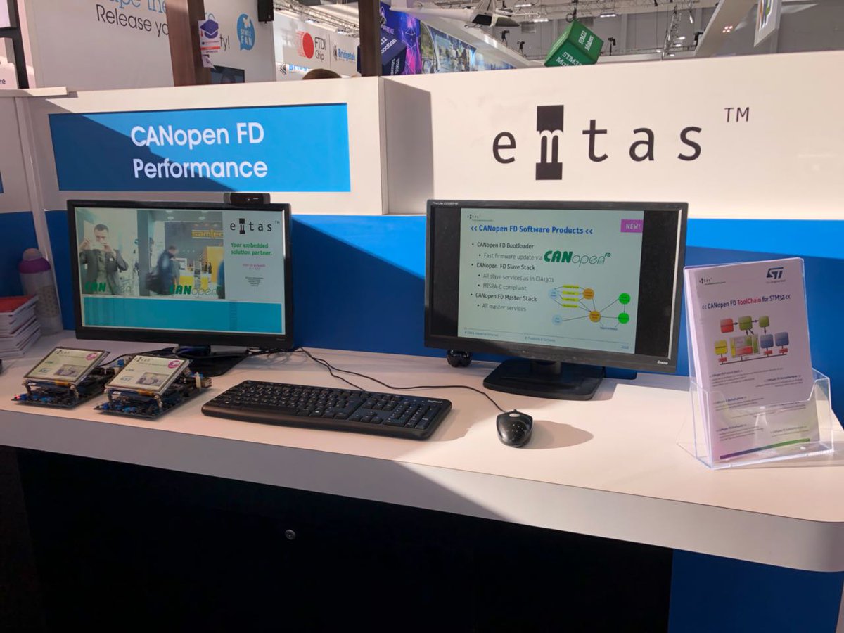 emotasGmbH's tweet photo. #CANopenFD mit STM32H7 live am Stand 4A-238 #EW18 https://t.co/cCDYqCn7BK