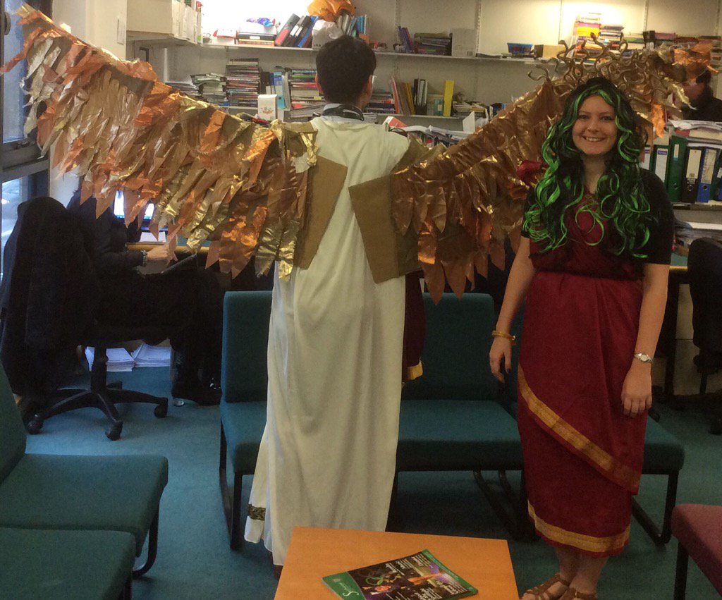 SHSClassics's tweet image. The Classics Department on World Book Day. Can you guess the mythological character?