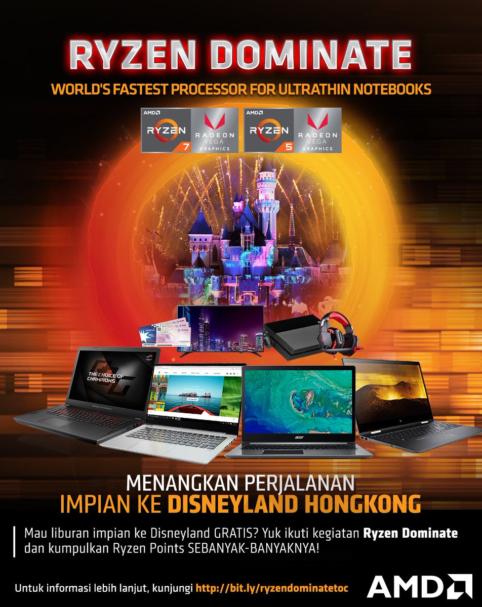 AMDIndonesia's tweet photo. Tak hanya itu saja kamu juga bisa dapat BONUS GAME GRATIS Square Enix Collective, GRATIS LANGGANAN Adobe Creative hingga GRATIS Ryzen Points yang bisa ditukar dengan beragam hadiah mewah pada program giveaway #RyzenDominate untuk tiap pembelian #AMDNotebook! https://t.co/ON11HYBfRz
