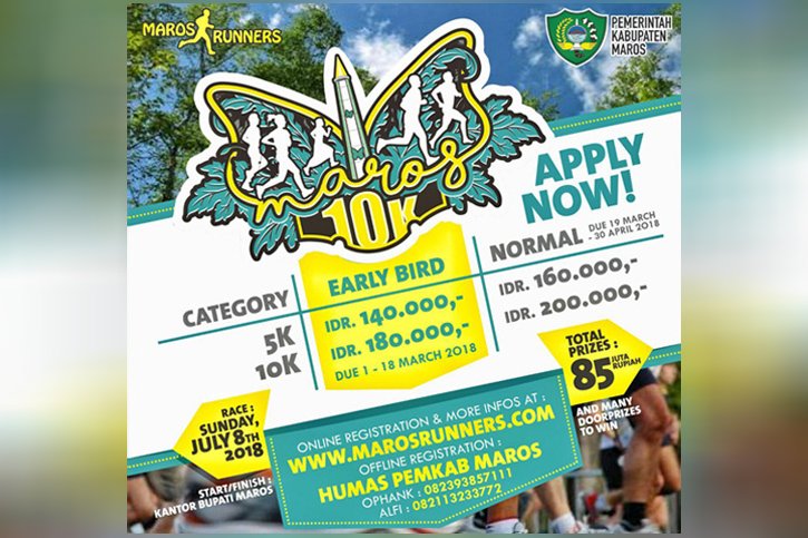 ihsyah's tweet photo. Ayo ke Maros! Ikuti 'Maros 10K', pendaftaran mulai dibuka hari ini. Kunjungi https://t.co/cDKC6k4JZC  #Maros10K #MarosRunners https://t.co/9AzLPR6znz