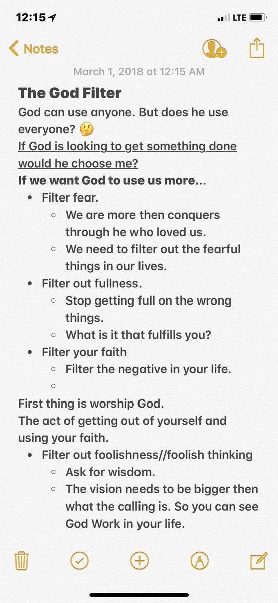 _ShesAGiraffe's tweet photo. Notes from tonight’s service🙏🏻💕 #GodFilter https://t.co/Z9gjhV1ebF
