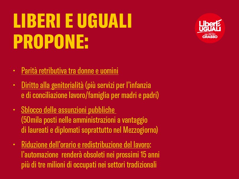 Restituire diritti al lavoro, crearne di nuovo e buono #ElezioniPolitiche2018