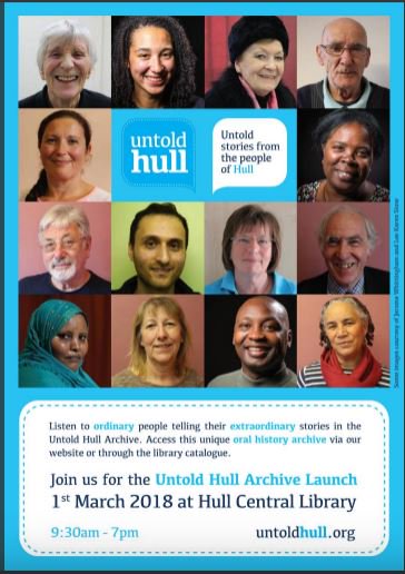 hull_libraries's tweet photo. Definitely still going ahead today is the @untoldhull archive launch, Come in out of the cold and have a listen! https://t.co/OdCubpInXJ