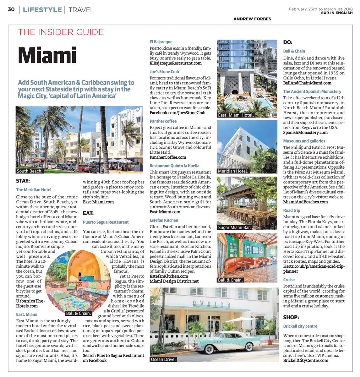 andrewaforbes's tweet image. Get an inside track on Miami; where to eat, places to stay; and what to see surinenglish.com/travel/201802/… @BrickellCityCtr @MiamiandBeaches #Miami #insiderguide #cityguide #florida