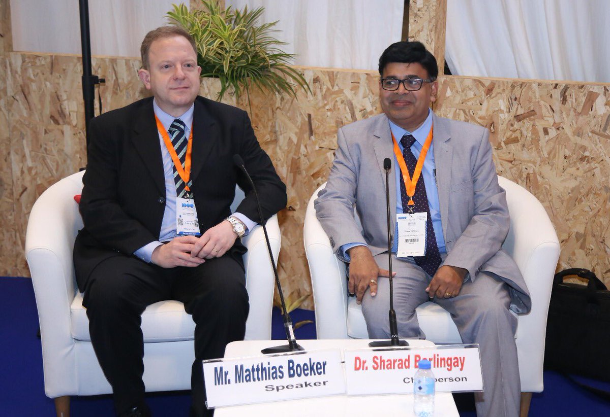 Mr. Matthias Boeker and Dr. Sharad Barlingay, listen while the audience poses questions post their session.