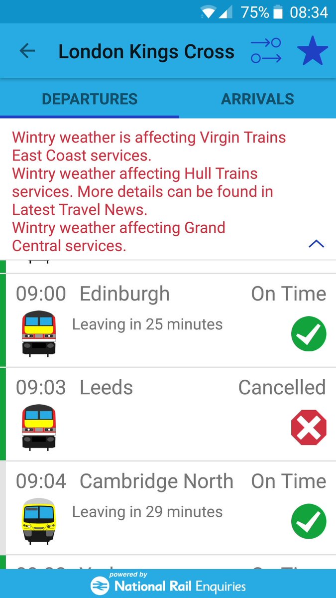 DanLoudShirts's tweet photo. For information on arrivals and departures at UK railway stations, I highly recommend @fasteroute.  Not only does it display clear info, for the train geeks it even shows you the type of loco/MU! https://t.co/BsFrWdy0fu