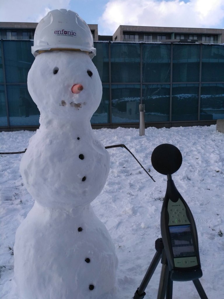 Meet our new low temperature specialist out taking noise measurements regardless of the weather!