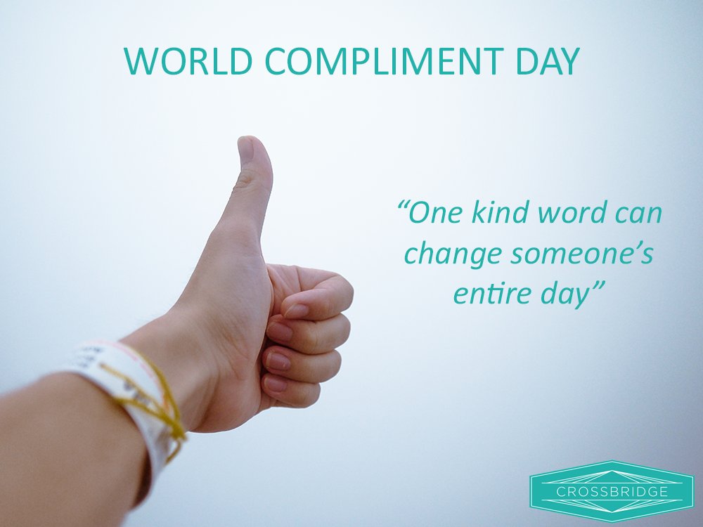 Crossbridge_be's tweet photo. Today is world compliment day! Don’t forget to give your peers positive feedback. https://t.co/LimqIeLRKu