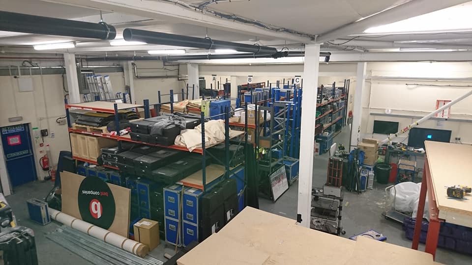 cstaging's tweet photo. A new view of our warehouse. A new mezzanine level is being installed for more exciting new kit. https://t.co/5vbrWxD9Gb