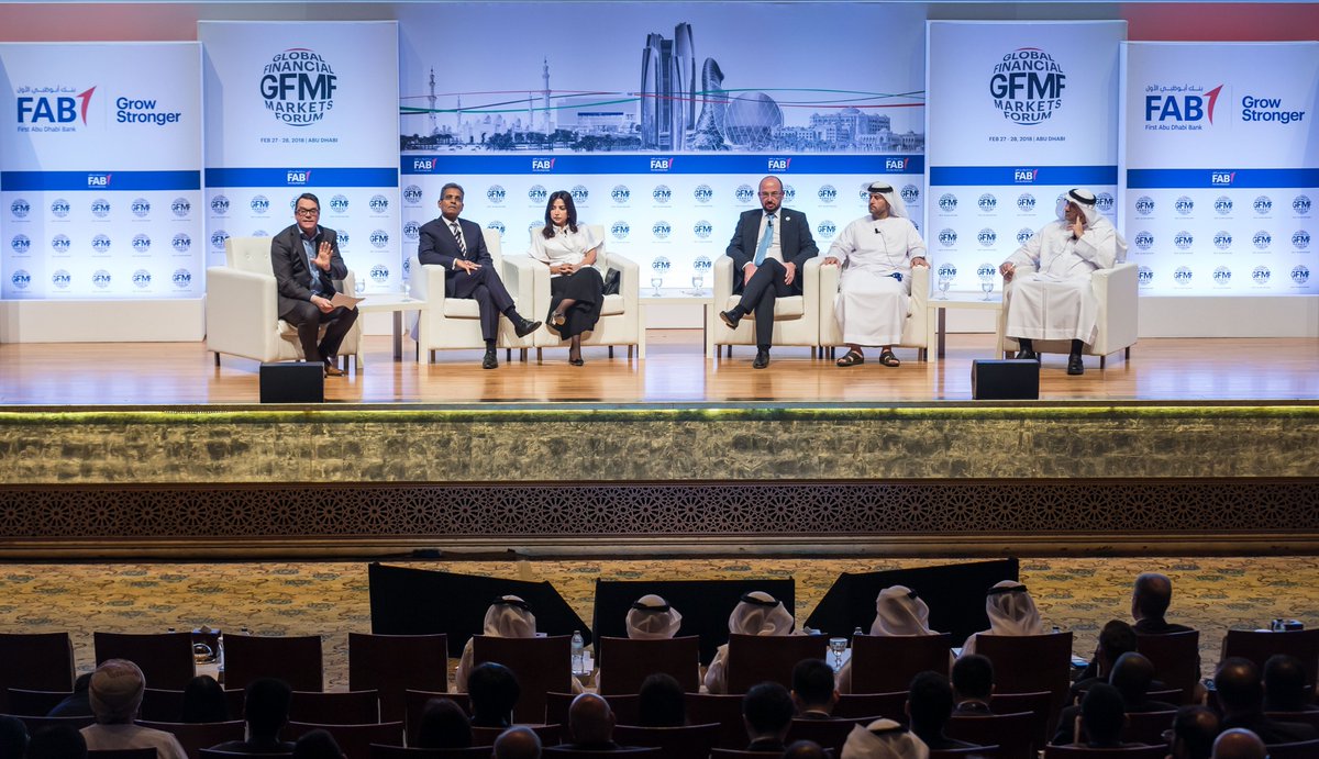 Masdar's tweet photo. CEO Mohamed Jameel Al Ramahi participated in the Global Financial Markets Forum, where he spoke on a panel about renewable energy being a necessity not a luxury. #GFMF2018 https://t.co/CtUzpnazhh