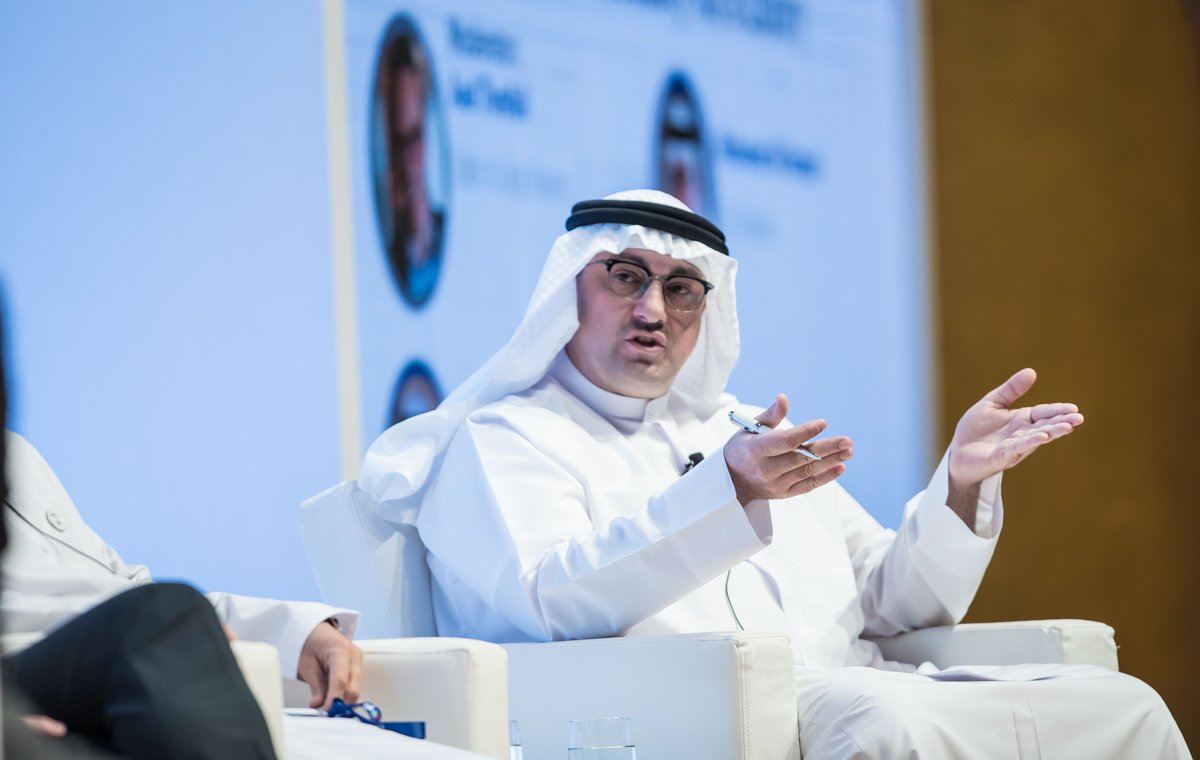 Masdar's tweet photo. CEO Mohamed Jameel Al Ramahi participated in the Global Financial Markets Forum, where he spoke on a panel about renewable energy being a necessity not a luxury. #GFMF2018 https://t.co/CtUzpnazhh