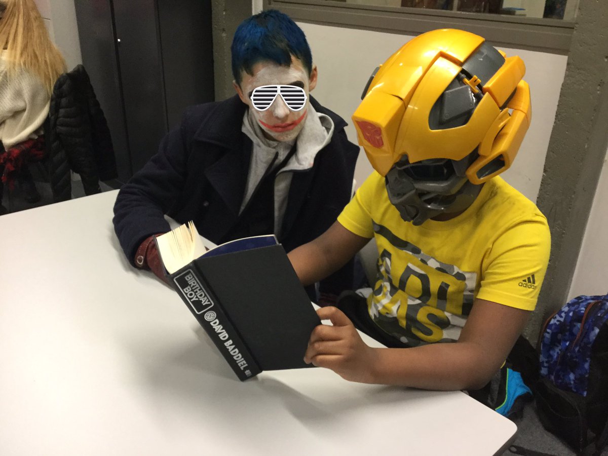 Drucie1981's tweet photo. @school21_uk has been invaded by some very weird characters today... luckily they love reading as much as our usual students #S21READS #WBD #WAYR @libraryschool21 https://t.co/Sd7YhEYpbu