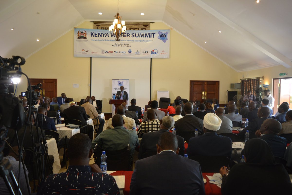 #WaterSummit18 Objectives:
*Sensitize stakeholders on Roles &amp; Mandates of Water sector institutions 
*Sensitize stakeholders on non-revenue water mngmnt whic is @ unacceptable 43%
*Understand Framework of Technical &amp; Financial support by devp partners